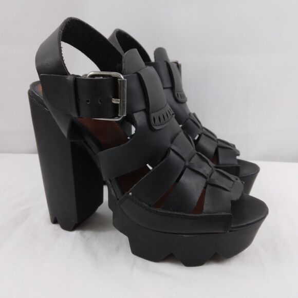 MIA Shoes - MIA LUKA Platform Sandals Black Grunge Steampunk Womens Size 7 M